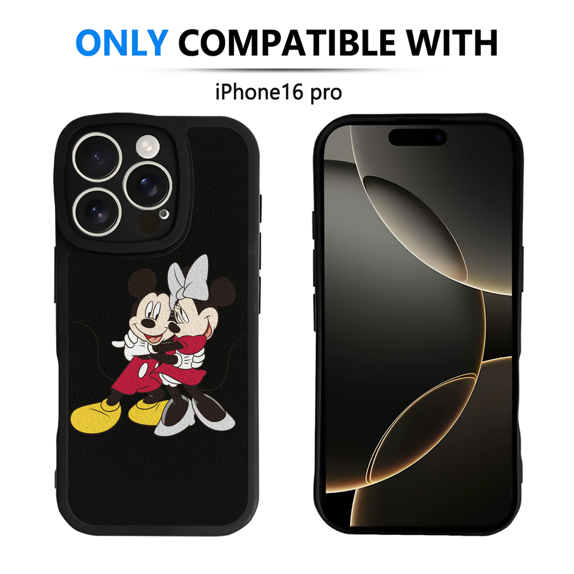 （画像用） ミッキーマウス Mickey Mouse 【iPhone 16シリーズ対応】シリコンスマホケース（レザー調） 材質：シリコン